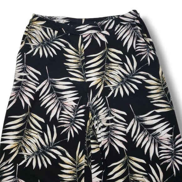 J Jill Wearever Collection Full Leg Cropped Pants Womens Large Palm Print - Picture 2 of 10